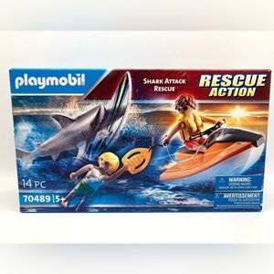 Playmobil 70489 Shark Attack Rescue Jetski Toy Set